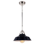 Maine Ceramic Pendant - Polished Nickel / Navy