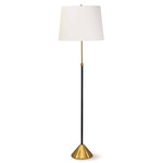 Coastal Living Parasol Floor Lamp - Gold Leaf / White