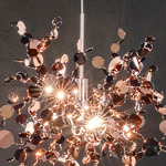 Argent Round Chandelier - White / Rose Gold