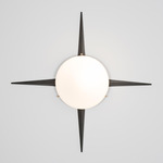 Solare Cross Wall / Ceiling Light - Blackened Brass / Opal