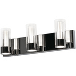 Delphia Bathroom Vanity Light - Polished Chrome / Clear