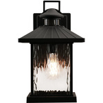Lennon Outdoor Wall Sconce - Black / Clear