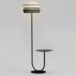Calypso Antigua Outdoor Floor Lamp - Matte Black / Mint Multi