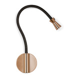 G+T Wall Sconce - Polished Copper / Dark Brown Leather