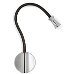 G+T Wall Sconce - Polished Nickel / Dark Brown Leather