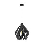 Carlton Large Pendant - Black / Silver