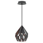 Carlton 3 Pendant - Black / Copper