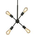 Etris Row Chandelier - Black