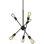 Etris Row Chandelier - Black