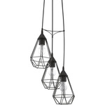 Tarbes Round Multi Light Pendant - Black