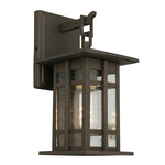 Arlington Creek Outdoor Wall Sconce - Matte Bronze / Clear Seedy