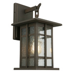 Arlington Creek Outdoor Wall Sconce - Matte Bronze / Clear Seedy