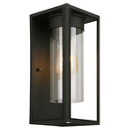 Walker Hill Outdoor Wall Sconce - Matte Black / Clear