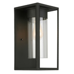 Walker Hill Outdoor Wall Sconce - Matte Black / Clear