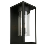 Walker Hill Outdoor Wall Sconce - Matte Black / Clear