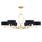 Allegretto Low Chandelier - Black / Gold Leaf