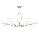 Allegretto Low Chandelier - White / Silver Leaf