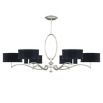 Allegretto Low Chandelier - Black / Silver Leaf