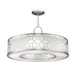 Allegretto Deco Ring Pendant - White / Silver Leaf