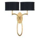 Allegretto Duo Wall Sconce - Black / Gold Leaf