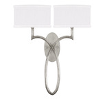 Allegretto Duo Wall Sconce - White / Silver Leaf