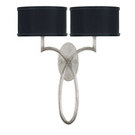 Allegretto Duo Wall Sconce - Black / Silver Leaf