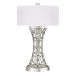 Allegretto Hourglass Table Lamp - White / Silver Leaf