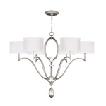 Allegretto Tall Chandelier - White / Silver Leaf