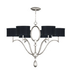 Allegretto Tall Chandelier - Black / Silver Leaf