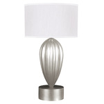 Allegretto Drop Table Lamp - White / Silver Leaf