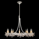 Azu Low Chandelier - Silver Leaf / Crystal