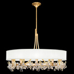 Azu Chandelier - Gold Leaf / White