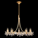 Azu Low Chandelier - Gold Leaf / Crystal