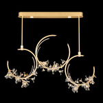 Azu Linear Chandelier - Gold Leaf / Crystal