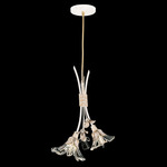 Azu Drop Pendant - White Gesso / Crystal