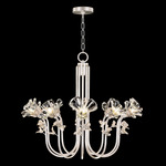 Azu Arc Chandelier - Silver Leaf / Crystal