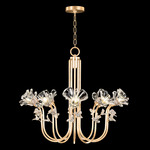 Azu Arc Chandelier - Gold Leaf / Crystal