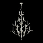 Beveled Arcs Style 5 Chandelier - Silver Leaf / Crystal