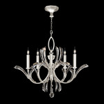 Beveled Arcs Style 1 Chandelier - Silver Leaf / Crystal