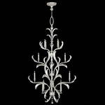 Beveled Arcs Style 4 Chandelier - Silver Leaf / Crystal