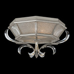 Beveled Arcs Flush Mount - Silver Leaf / Crystal