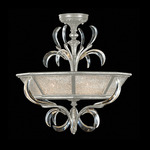 Beveled Arcs Semi Flush Mount - Silver Leaf / Crystal