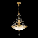 Beveled Arcs Bowl Pendant - Gold Leaf / Crystal