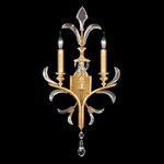 Beveled Arcs Fleur Wall Sconce - Gold Leaf / Crystal