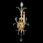 Beveled Arcs Fleur Wall Sconce - Gold Leaf / Crystal