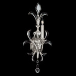Beveled Arcs Fleur Wall Sconce - Silver Leaf / Crystal