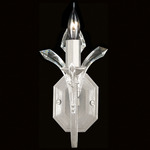Beveled Arcs Torch Wall Sconce - Silver Leaf / Crystal