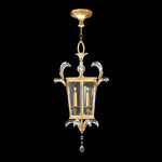Beveled Arcs Lantern Pendant - Gold Leaf / Crystal