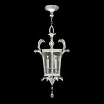 Beveled Arcs Lantern Pendant - Silver Leaf / Crystal