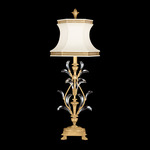 Beveled Arcs Slim Table Lamp - Gold Leaf / Off White